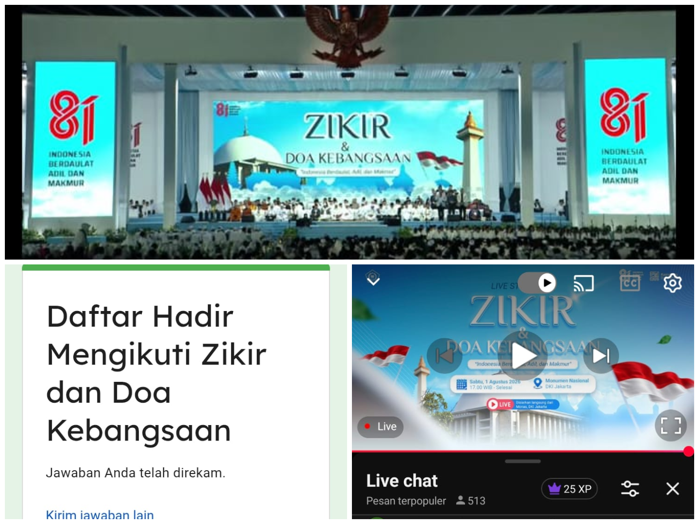 Perkuat Spirit Kebangsaan, Keluarga Besar MAN 2 Kota Banjarmasin Ikuti Zikir dan Doa Kebangsaan Sambut Bulan Kemerdekaan RI