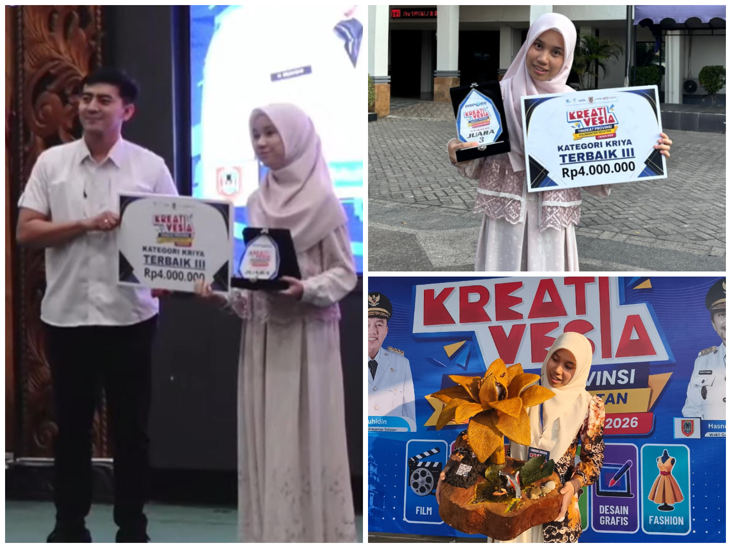 Kreatif Berkarya, Atikah Murid MAN 2 Banjarmasin Raih Juara 3 Kreativesia Tingkat Provinsi Kalsel