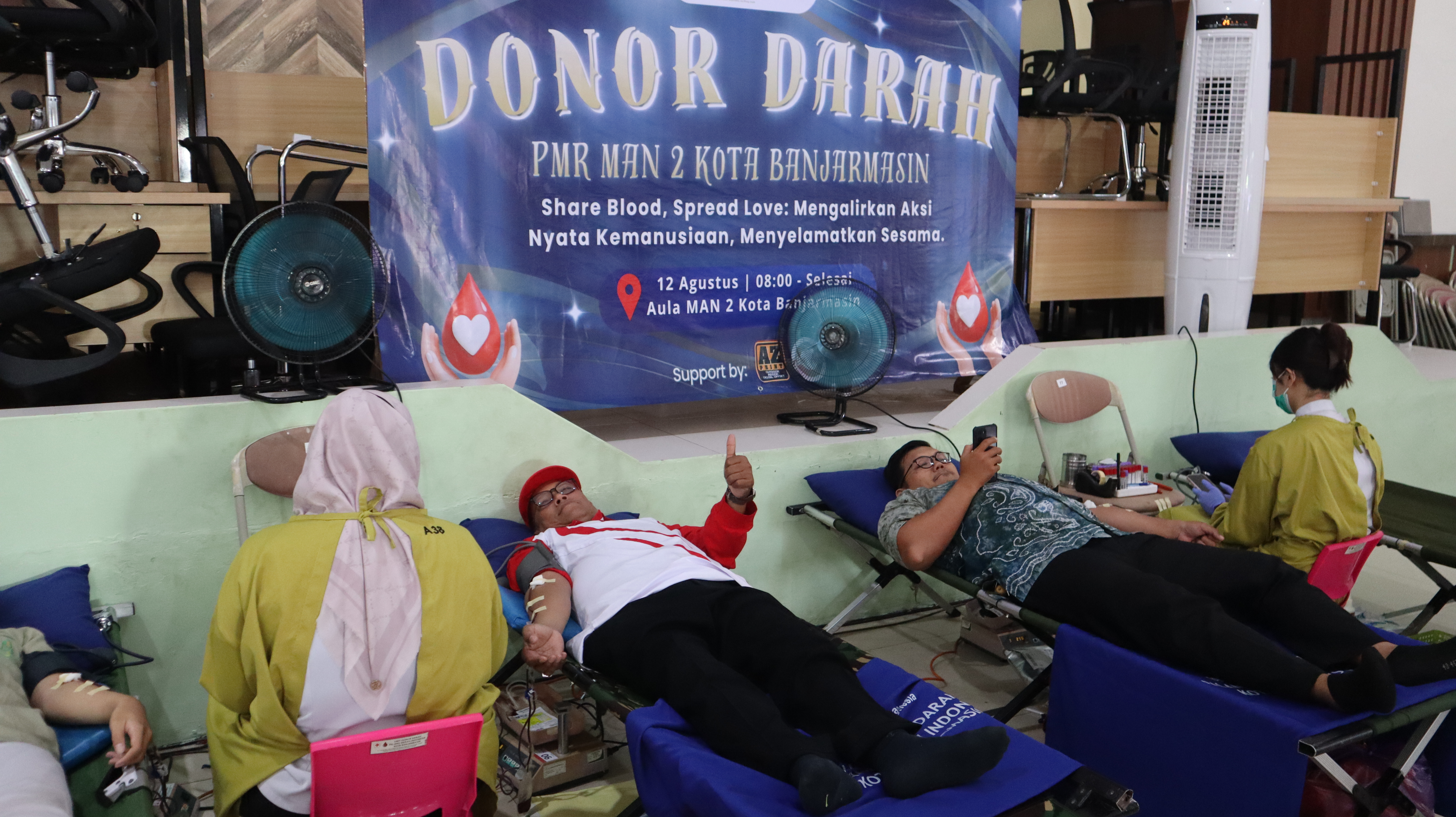Peduli Sesama, MAN 2 Kota Banjarmasin Gelar Aksi Donor Darah Bersama PMI