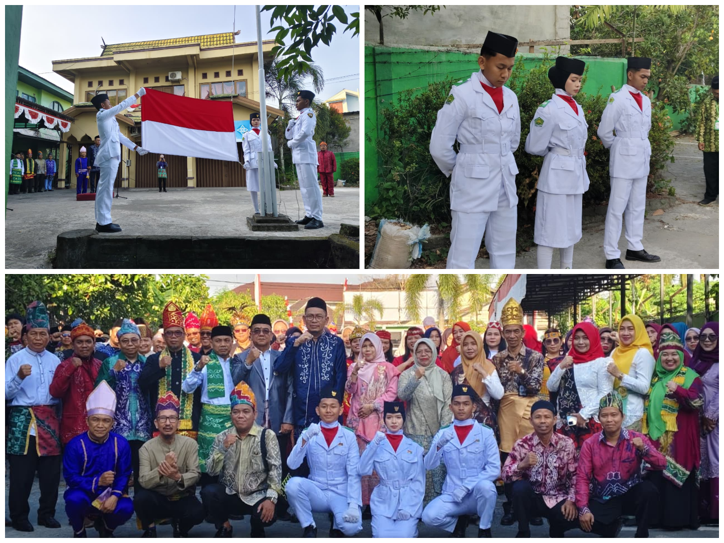 Tiga Murid MAN 2 Kota Banjarmasin Ambil Bagian dalam Pengibaran Bendera di Kemenag Kota