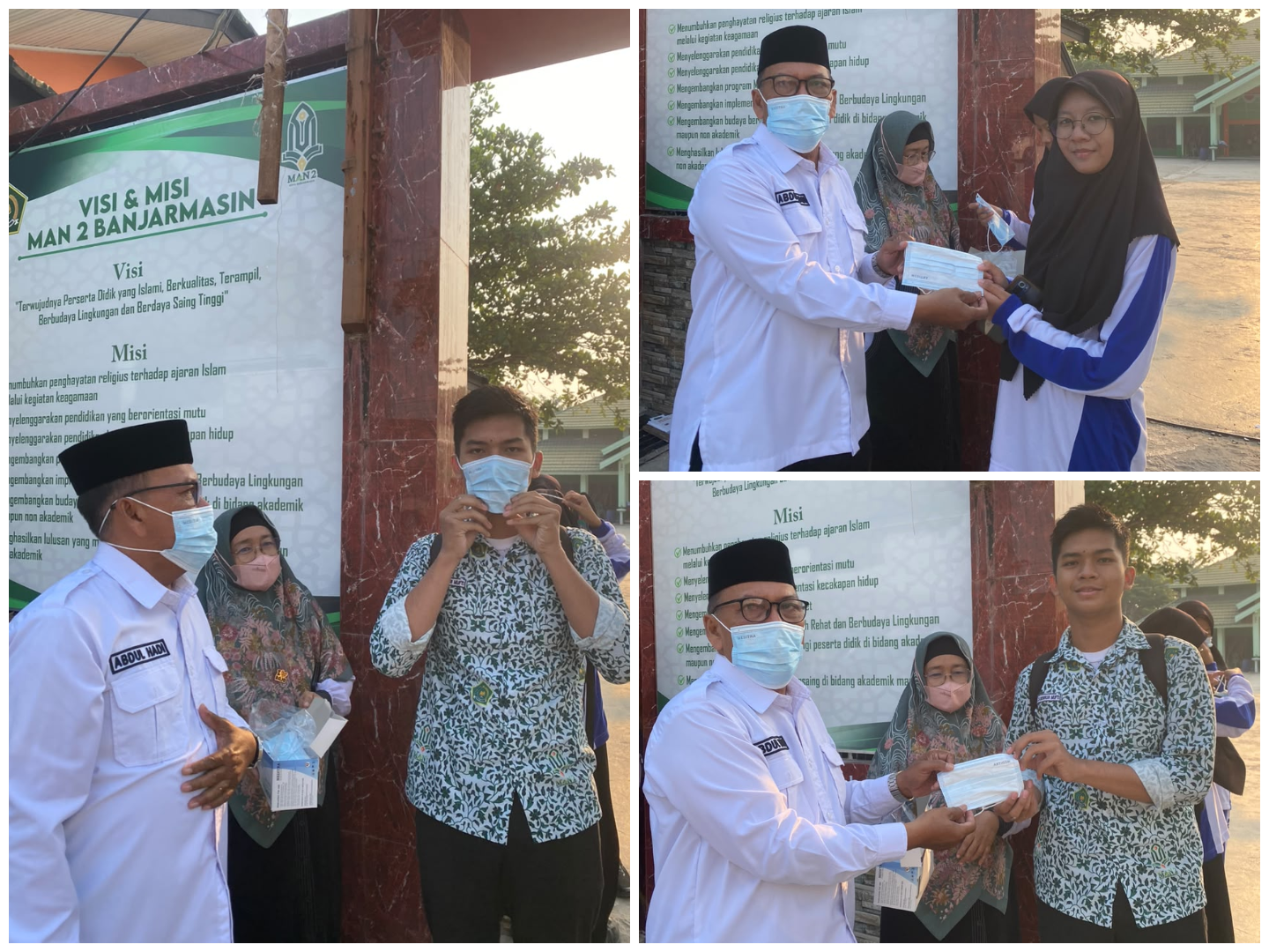 Waspadai Dampak Karhutla, MAN 2 Kota Banjarmasin Bagikan Masker Gratis untuk Lindungi Warga Madrasah