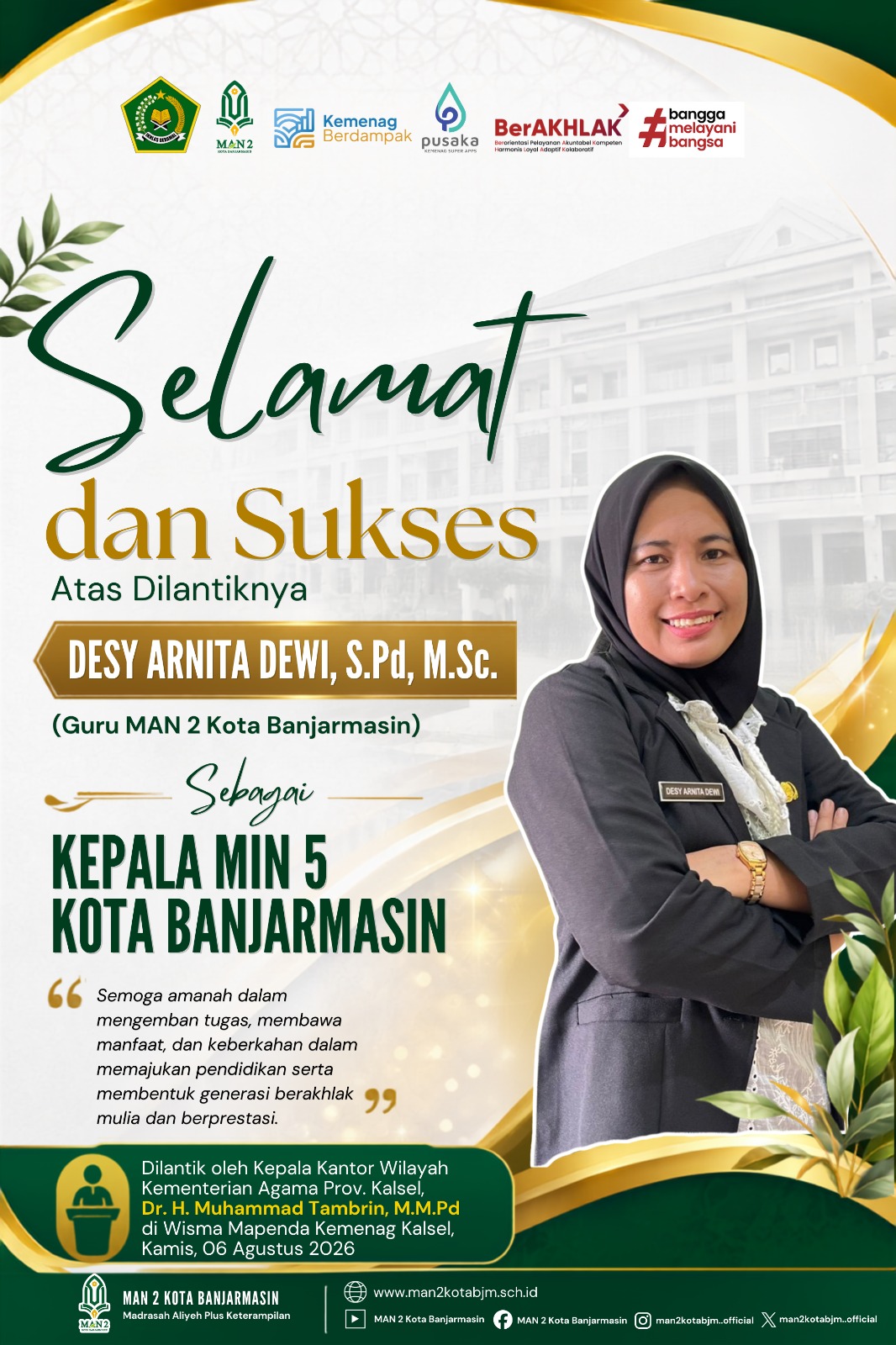 Selamat Atas Pelantikan Bu Desy Arnita Dewi