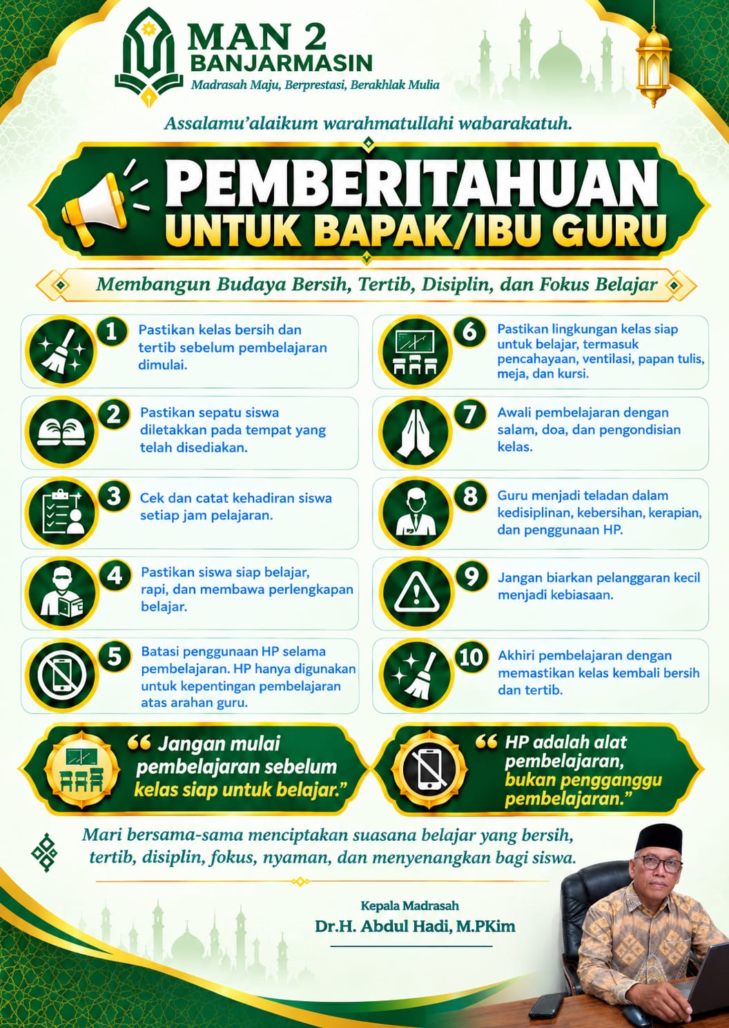 Pemberitahuan Kepada Bapak/Ibu Guru